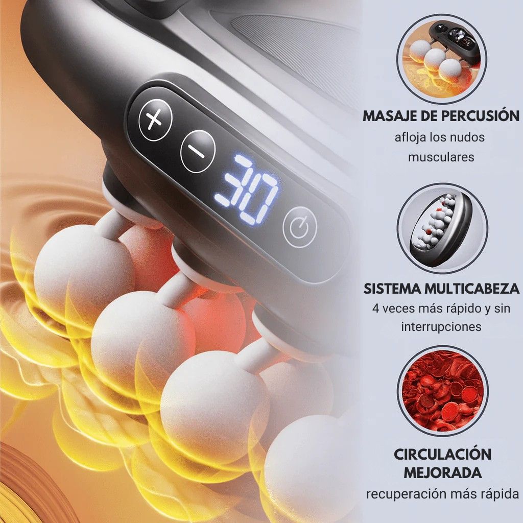 Dolce Pro™ | Dispositivo de masaje de tejidos profundos con luz roja y 16 cabezales