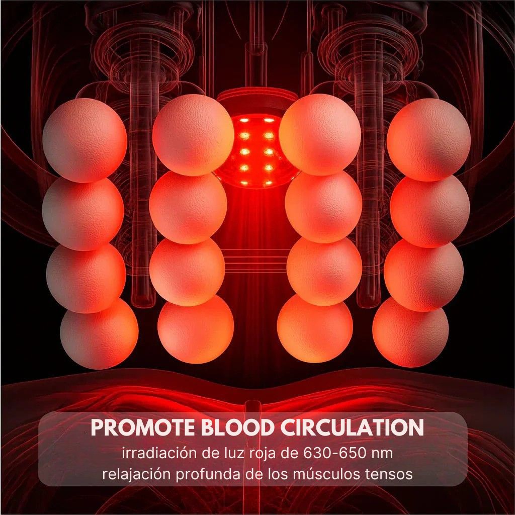 Dolce Pro™ | Dispositivo de masaje de tejidos profundos con luz roja y 16 cabezales