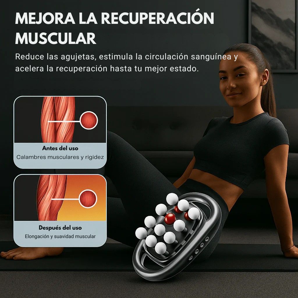Dolce Pro™ | Dispositivo de masaje de tejidos profundos con luz roja y 16 cabezales