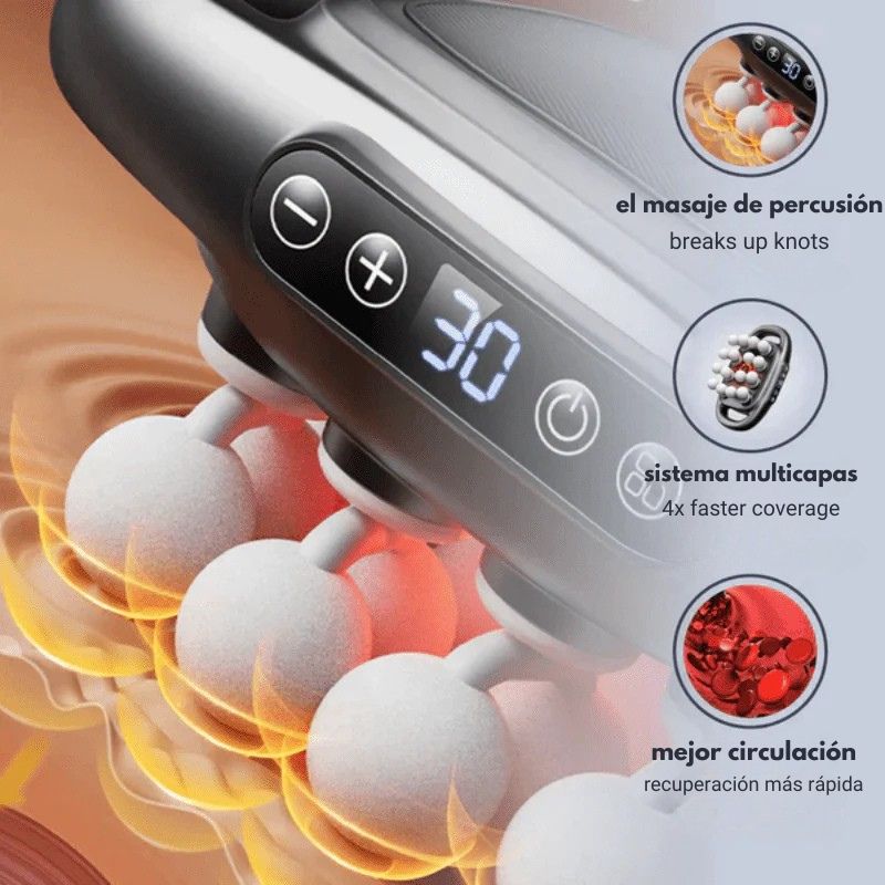 Dolce Pro™ | Dispositivo de masaje de tejidos profundos con luz roja y 16 cabezales