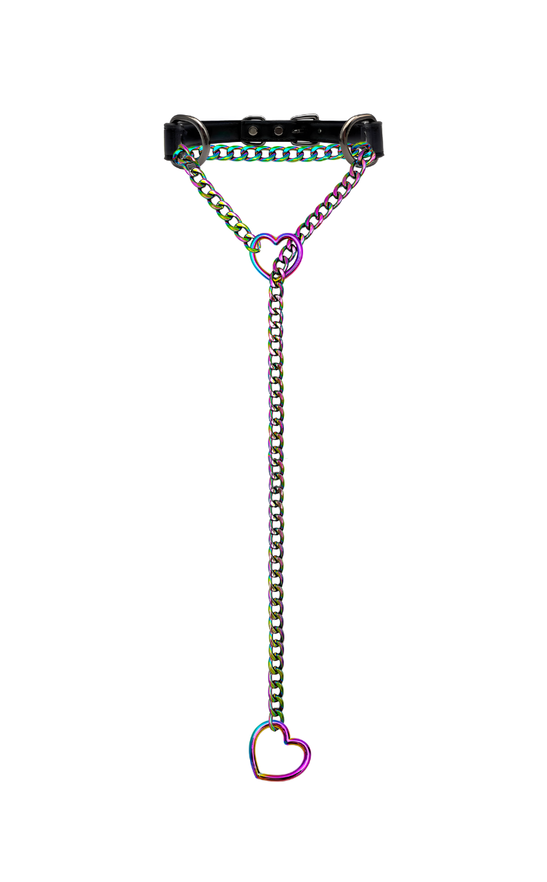 DolceCatene™ - Collar de Cuero con Cadena de Corazón