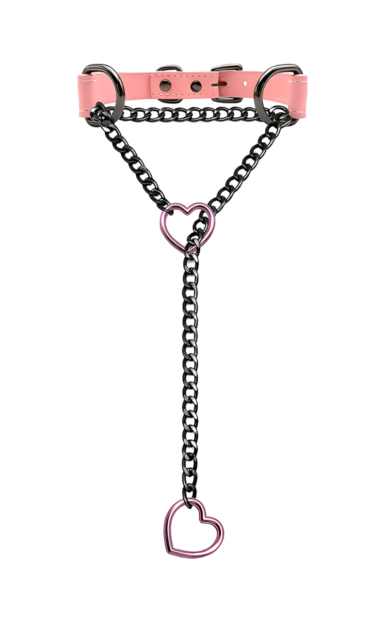 DolceCatene™ - Collar de Cuero con Cadena de Corazón