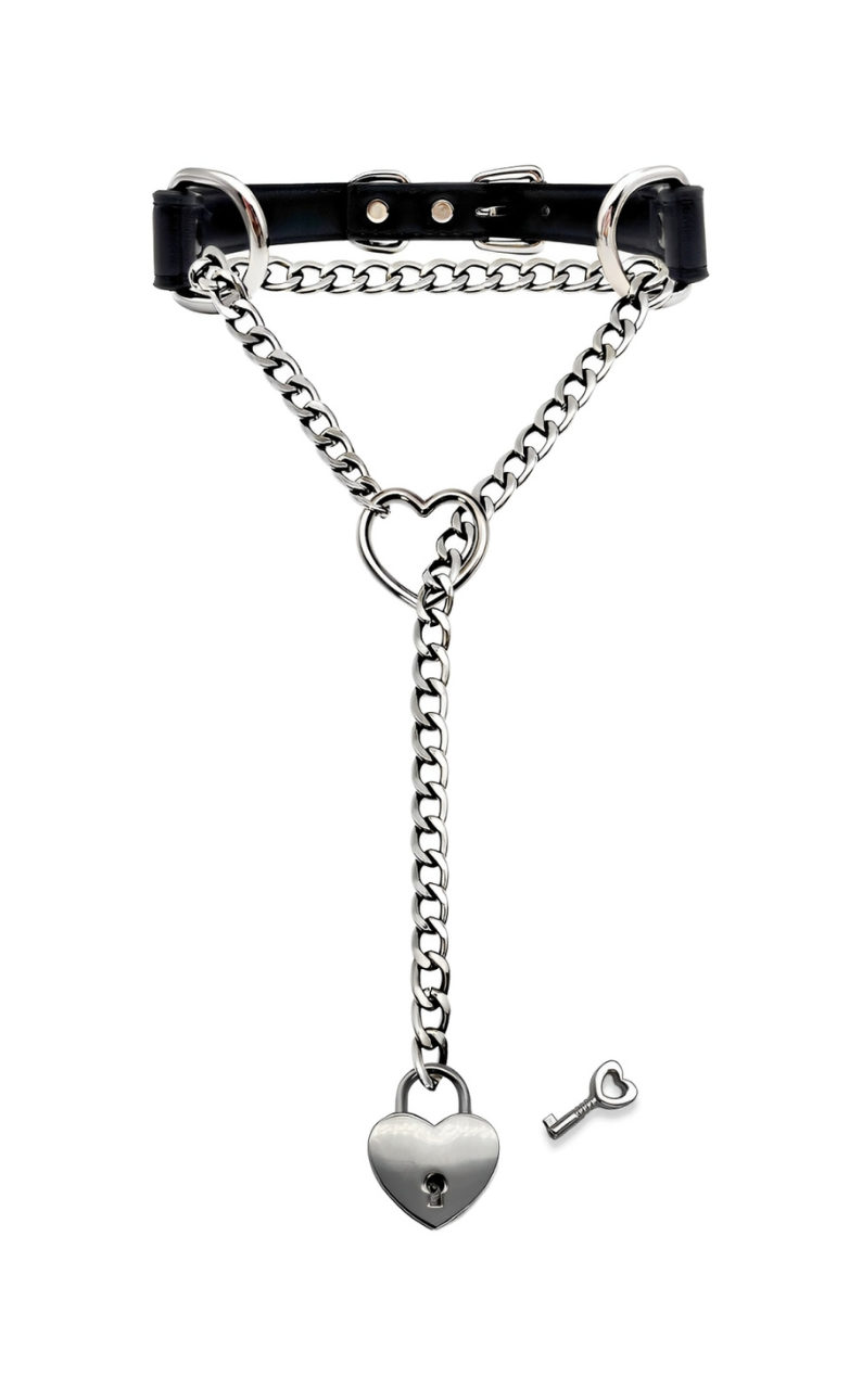 DolceCatene™ - Collar de Cuero con Candado y Llave