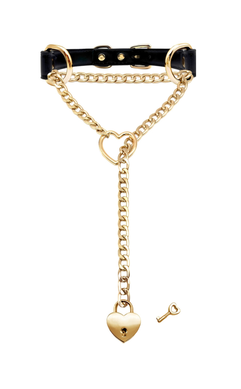 DolceCatene™ - Collar de Cuero con Candado y Llave