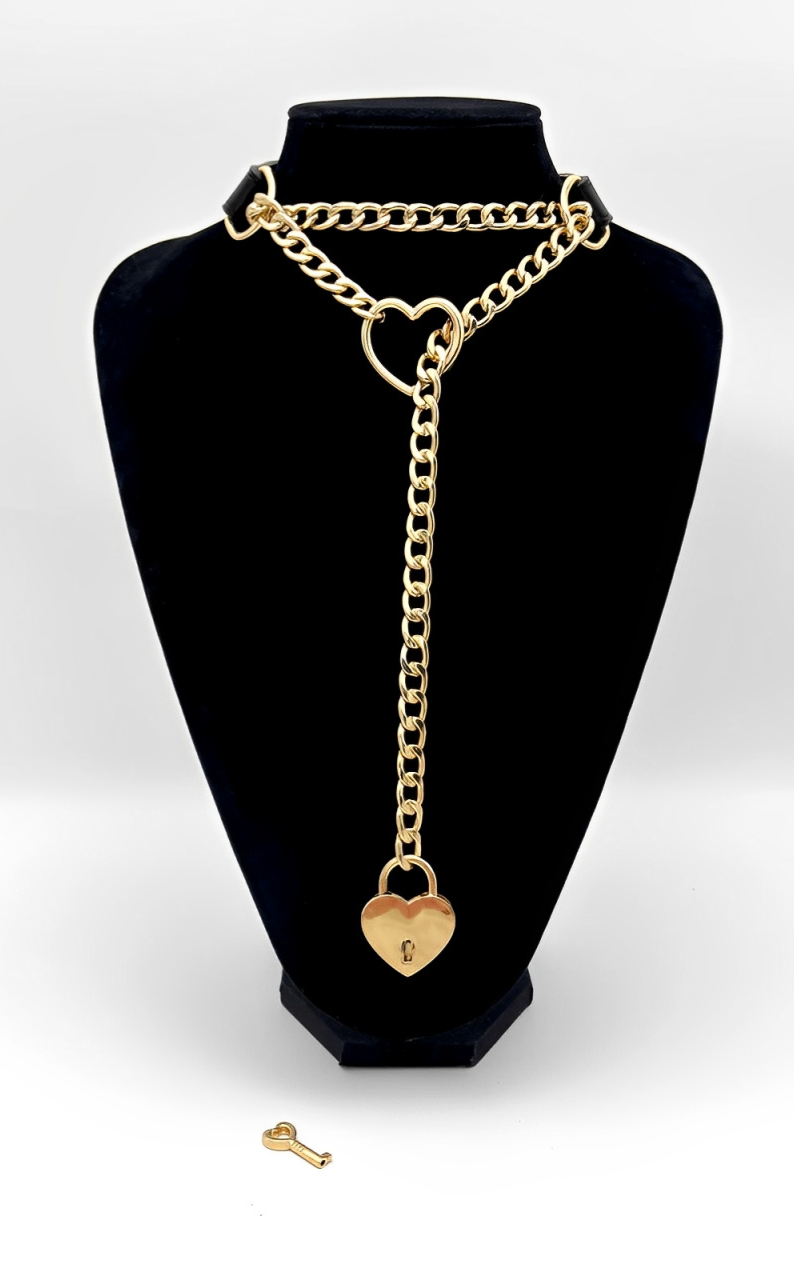 DolceCatene™ - Collar de Cuero con Candado y Llave