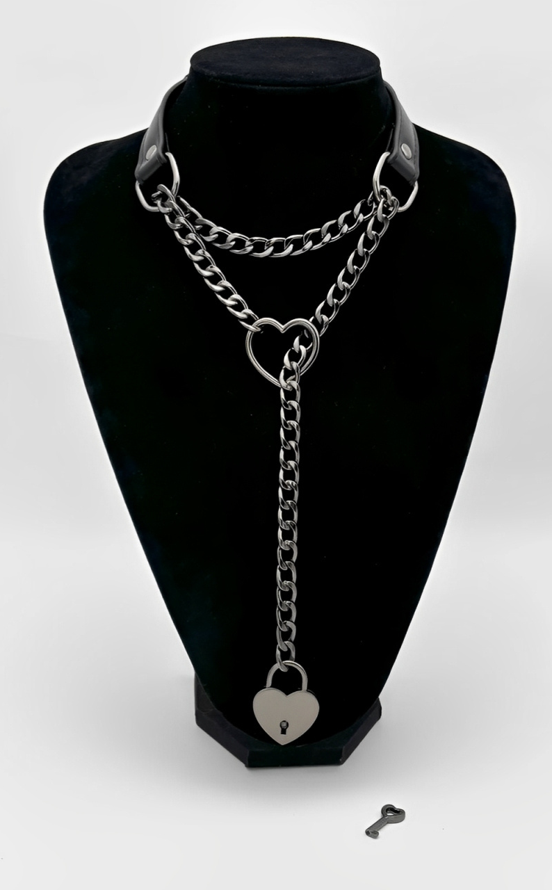 DolceCatene™ - Collar de Cuero con Candado y Llave