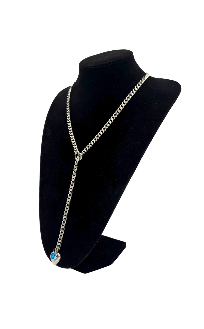 DolceCatene™ – Gargantilla de cadena deslizante con encanto de cristal en forma de corazón