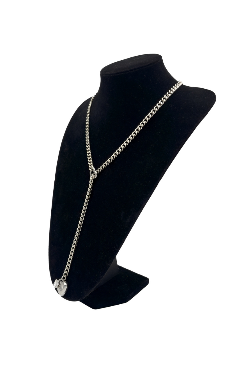 DolceCatene™ – Gargantilla de cadena deslizante con encanto de cristal en forma de corazón