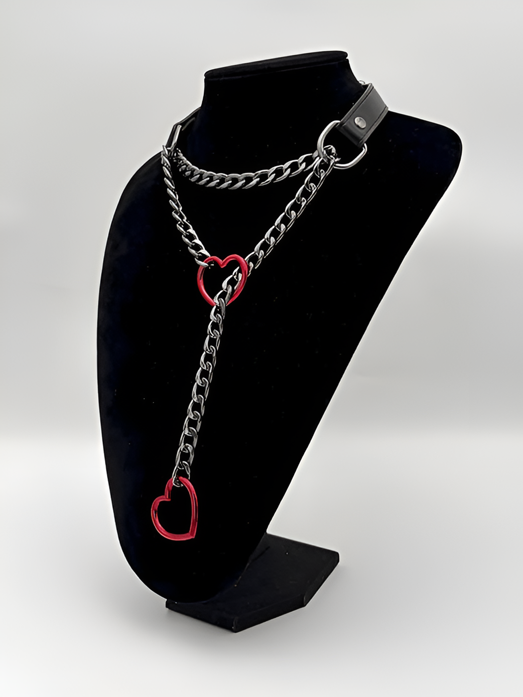 DolceCatene™ - Collar de Cuero con Cadena de Corazón