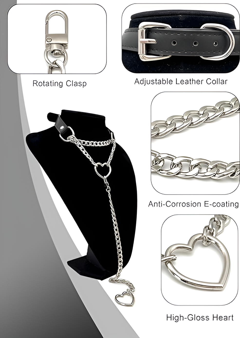 DolceCatene™ - Collar de Cuero con Cierre Giratorio