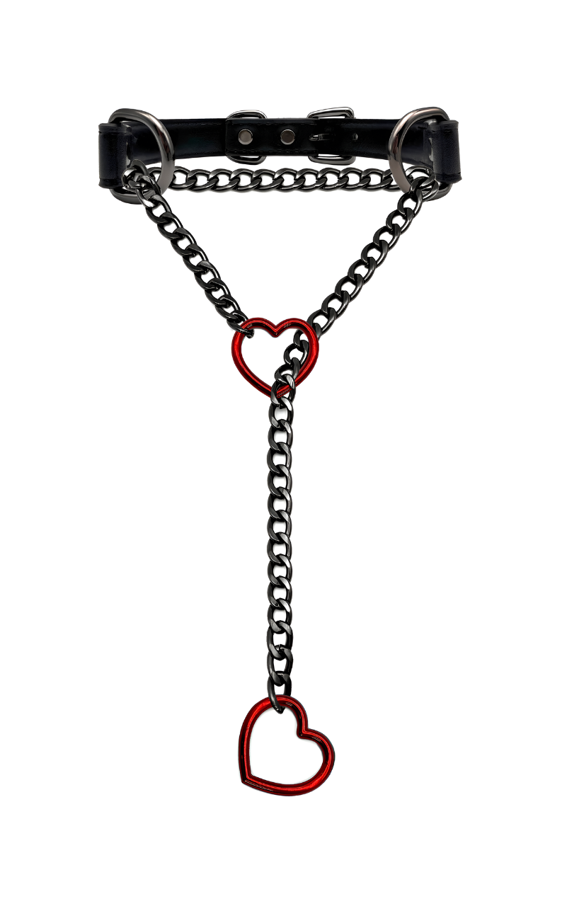 DolceCatene™ - Collar de Cuero con Cadena de Corazón