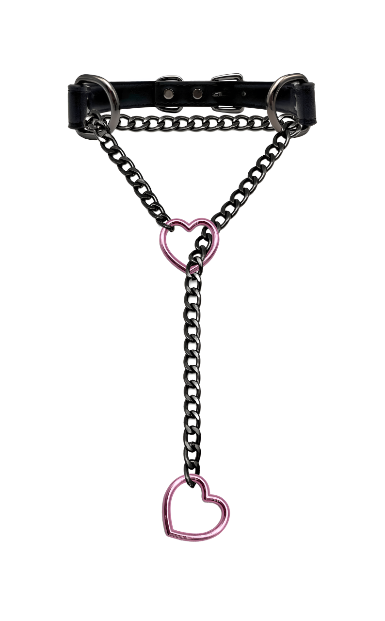 DolceCatene™ - Collar de Cuero con Cadena de Corazón