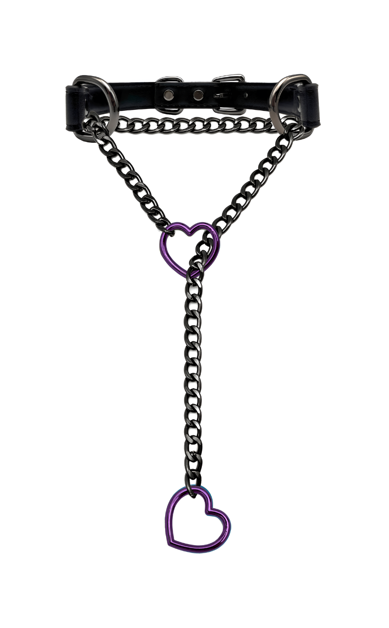 DolceCatene™ - Collar de Cuero con Cadena de Corazón