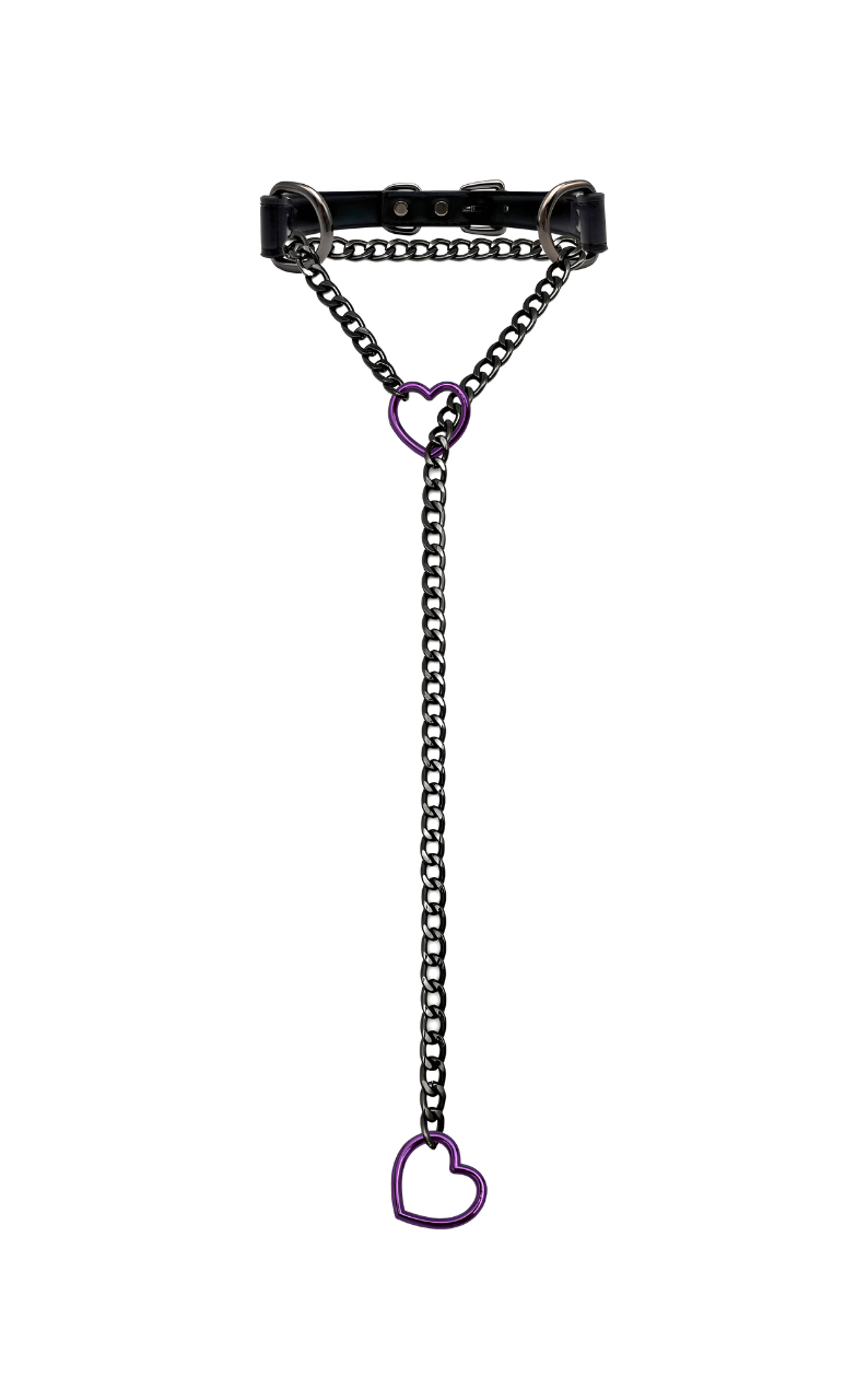 DolceCatene™ - Collar de Cuero con Cadena de Corazón