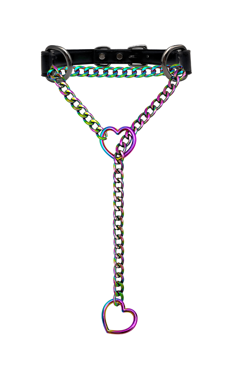 DolceCatene™ - Collar de Cuero con Cadena de Corazón