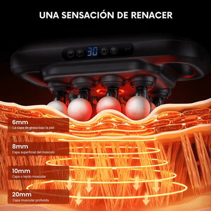 Dolce Pro™ | Dispositivo de masaje de tejidos profundos con luz roja y 16 cabezales