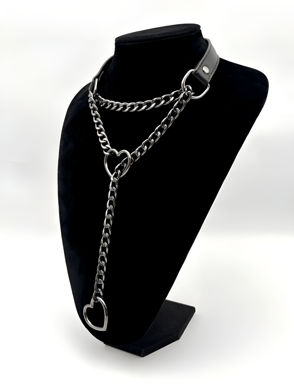 DolceCatene™ - Collar de Cuero con Cadena de Corazón