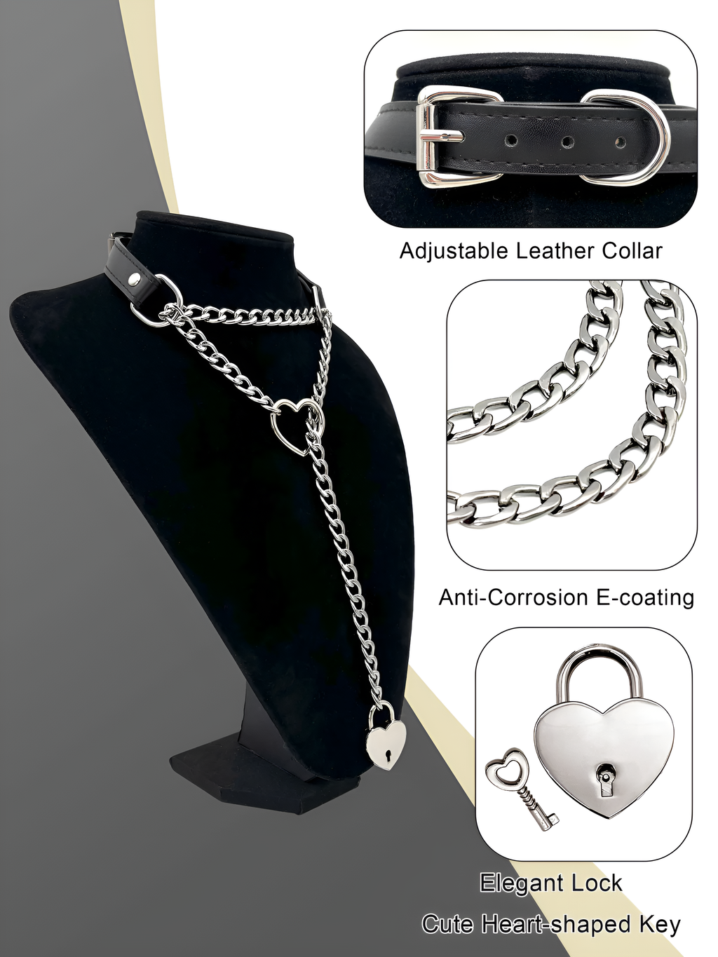 DolceCatene™ - Collar de Cuero con Candado y Llave