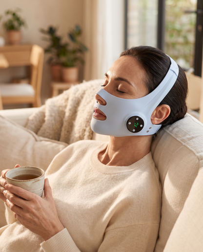 Mujer relajada en el sofá con la Dolce Lift V